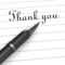 0914 Thank You Note On Paper With Pen Stock Photo With Powerpoint Thank You Card Template