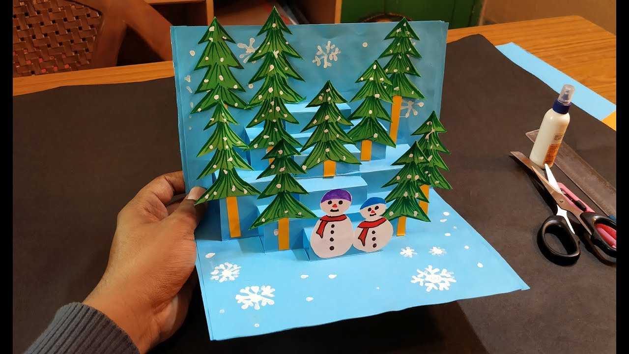 10) 3D Christmas Pop Up Card | How To Make A 3D Pop Up Intended For 3D Christmas Tree Card Template