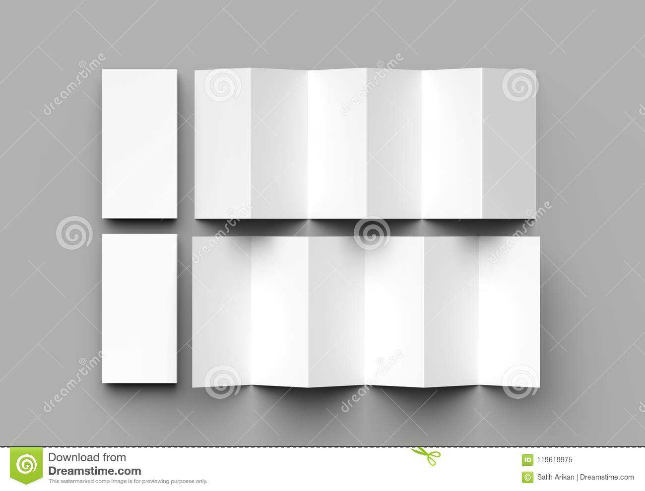 12 Page Leaflet, 6 Panel Accordion Fold – Z Fold Vertical Within 12 Page Brochure Template