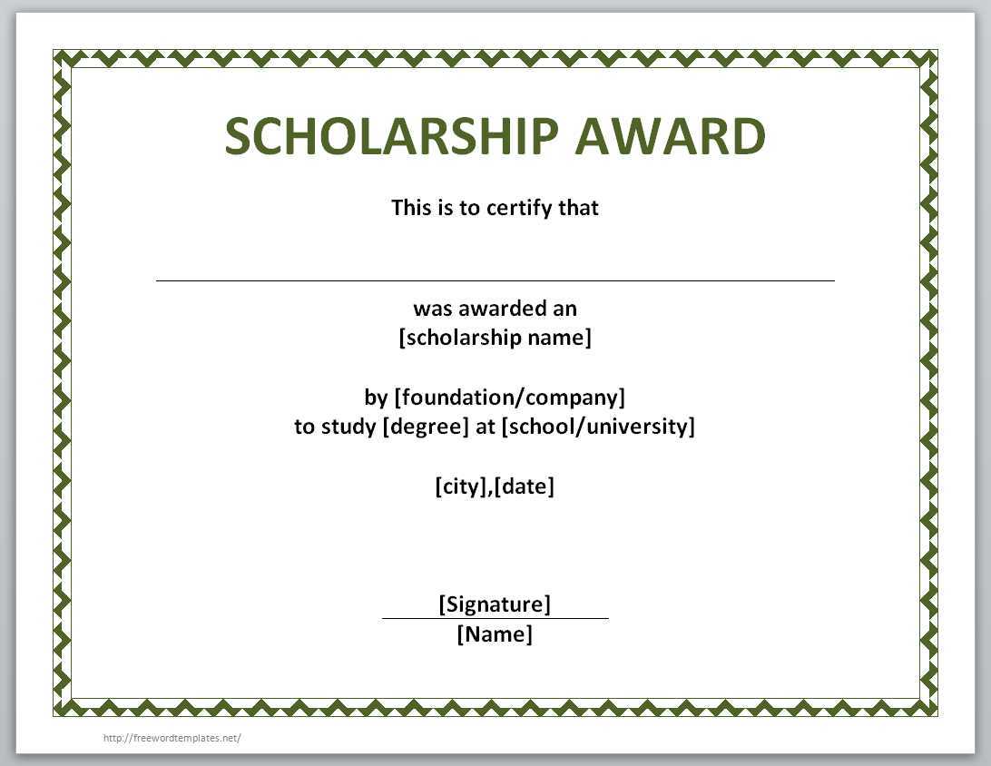 13 Free Certificate Templates For Word » Officetemplate For Scholarship Certificate Template Word