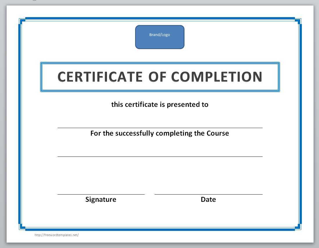 13 Free Certificate Templates For Word » Officetemplate Throughout Free Certificate Of Completion Template Word
