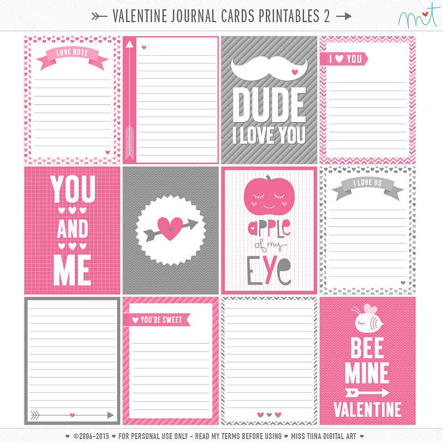 14 Days Of Free Valentine's Printables Day 6 | Misstiina Inside 52 Reasons Why I Love You Cards Templates Free