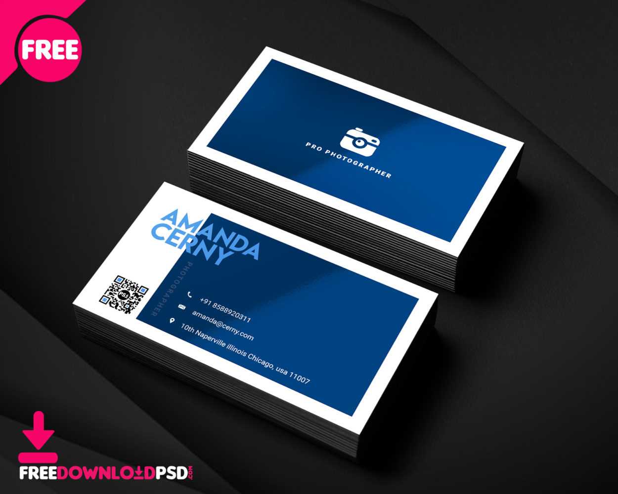 150+ Free Business Card Psd Templates In Photography Business Card Template Photoshop