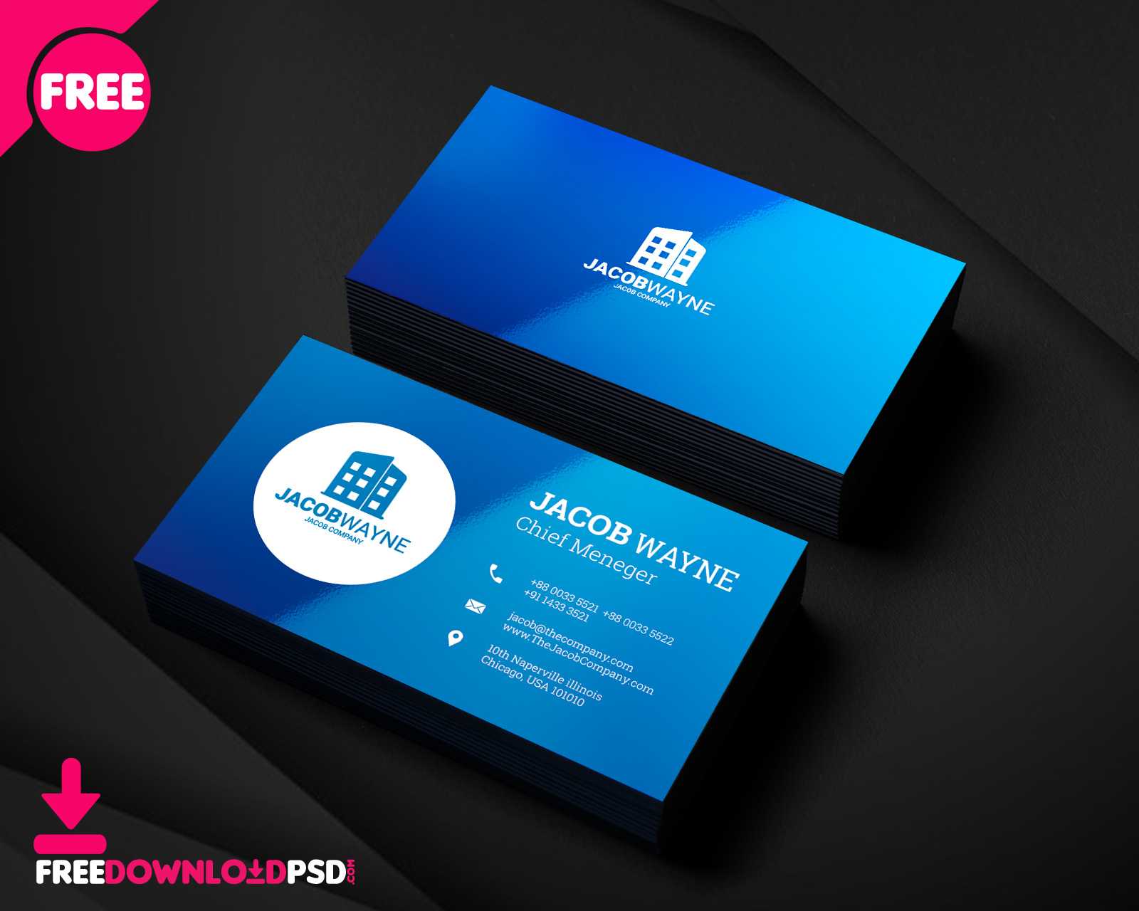 150+ Free Business Card Psd Templates Inside Name Card Template Photoshop