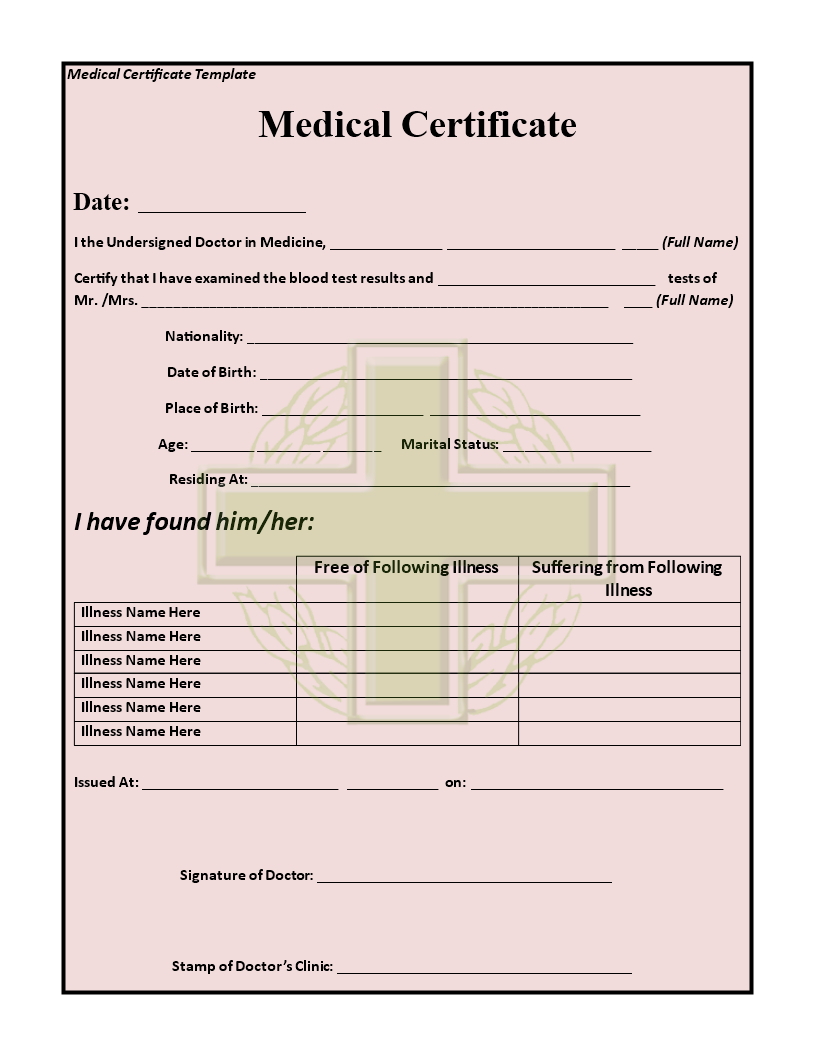 19+ Medical Certificate Templates For Leave – Pdf, Docs In Leaving Certificate Template