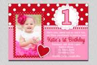 1St Birthday Invitations Girl Free Template : Valentines intended for First Birthday Invitation Card Template