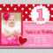 1St Birthday Invitations Girl Free Template : Valentines Intended For First Birthday Invitation Card Template