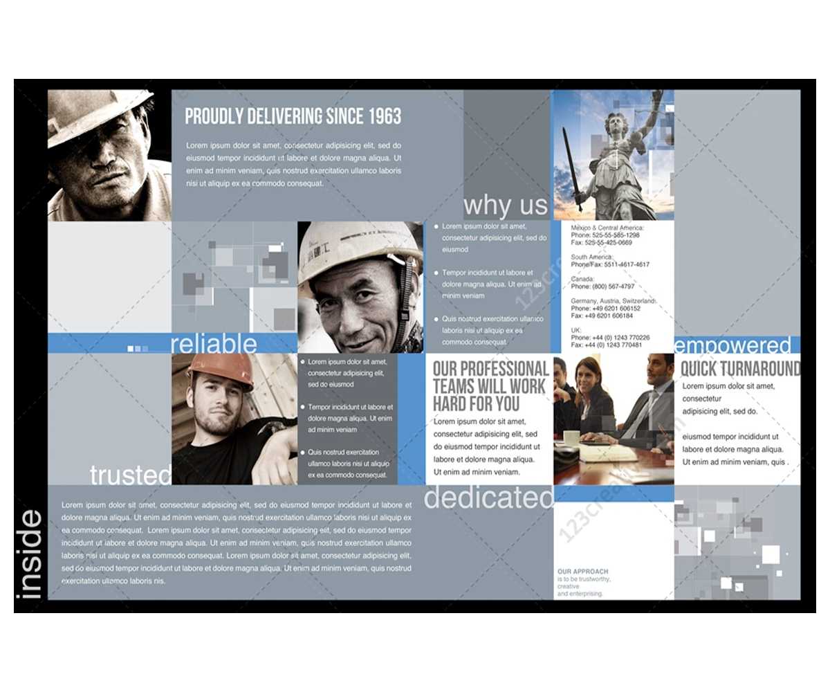 2 Pages Corporate Brochure Template For Construction For Engineering Brochure Templates