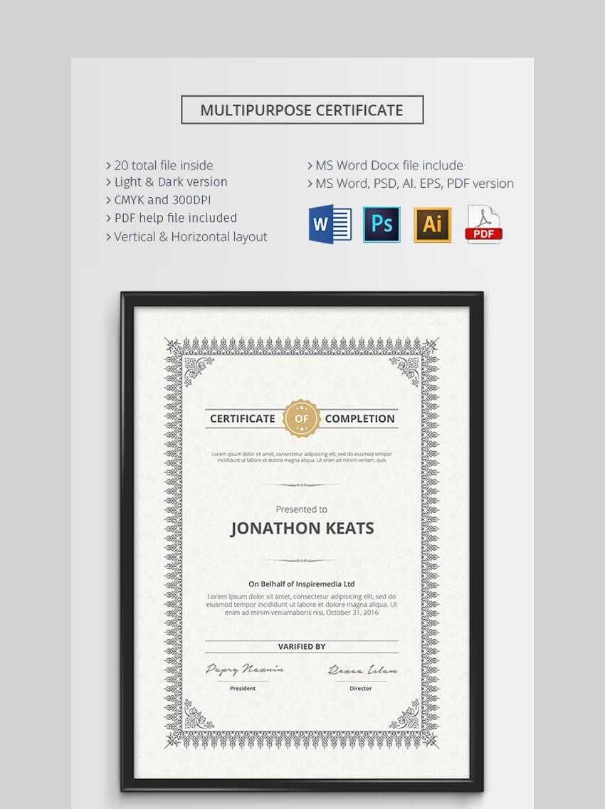 20 Best Free Microsoft Word Certificate Templates (Downloads Throughout Scholarship Certificate Template Word