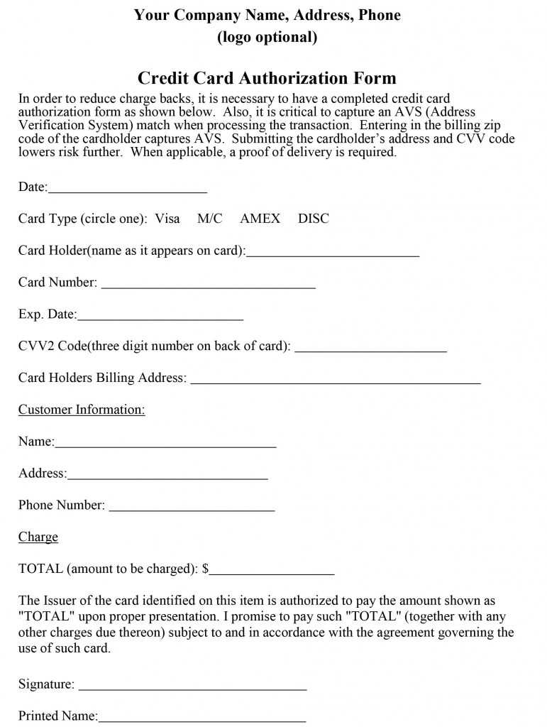 23+ Credit Card Authorization Form Template Pdf Fillable 2020!! Within Authorization To Charge Credit Card Template