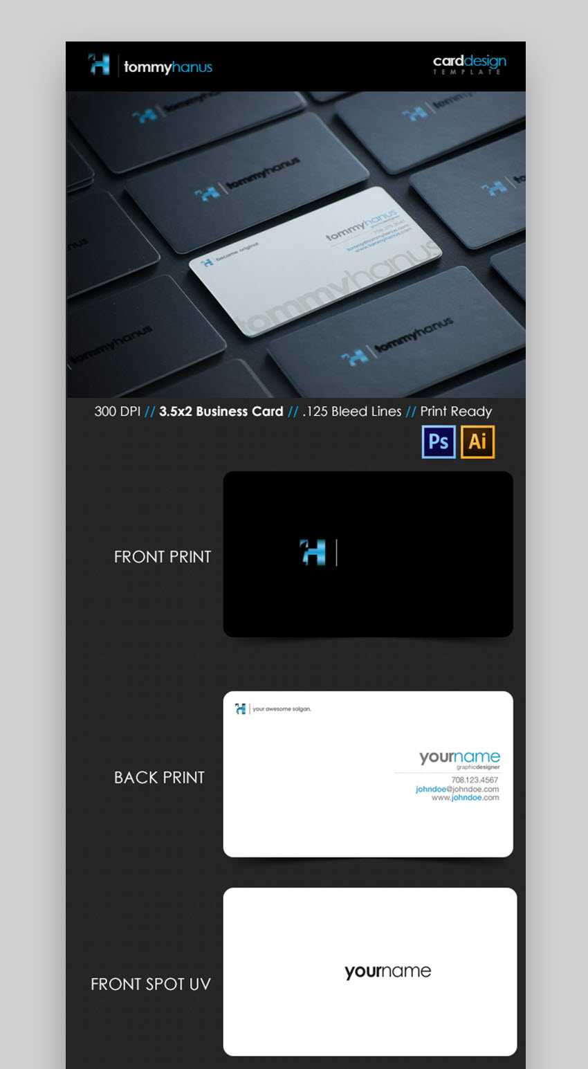 24 Premium Business Card Templates (In Photoshop For Photoshop Business Card Template With Bleed