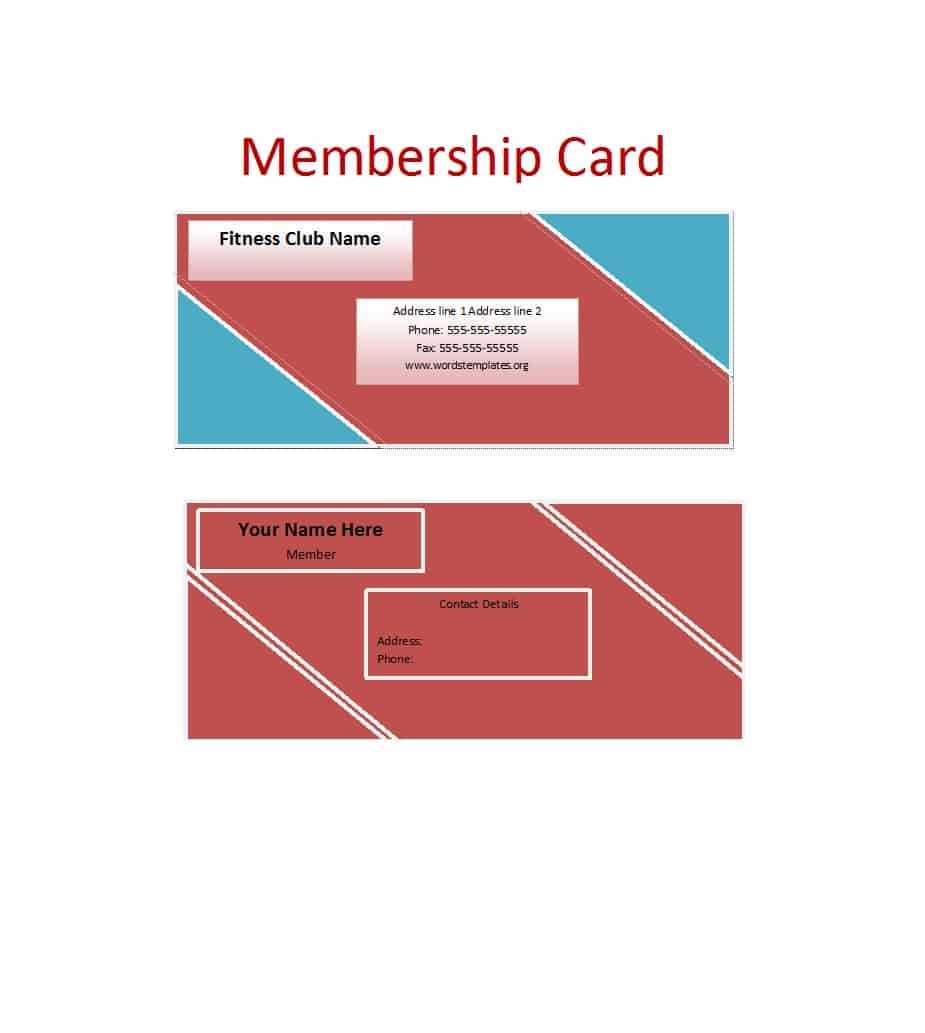 25 Cool Membership Card Templates & Designs (Ms Word) ᐅ Inside Template For Membership Cards