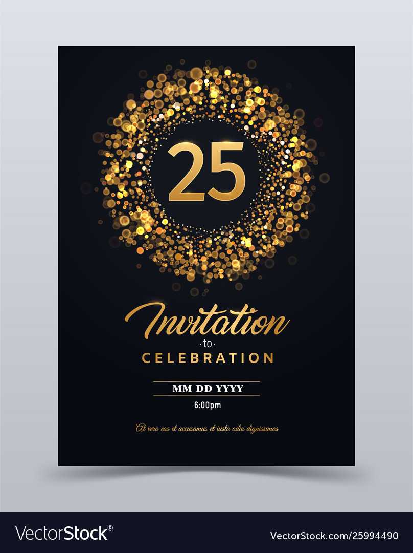 25 Years Anniversary Invitation Card Template In Template For Anniversary Card