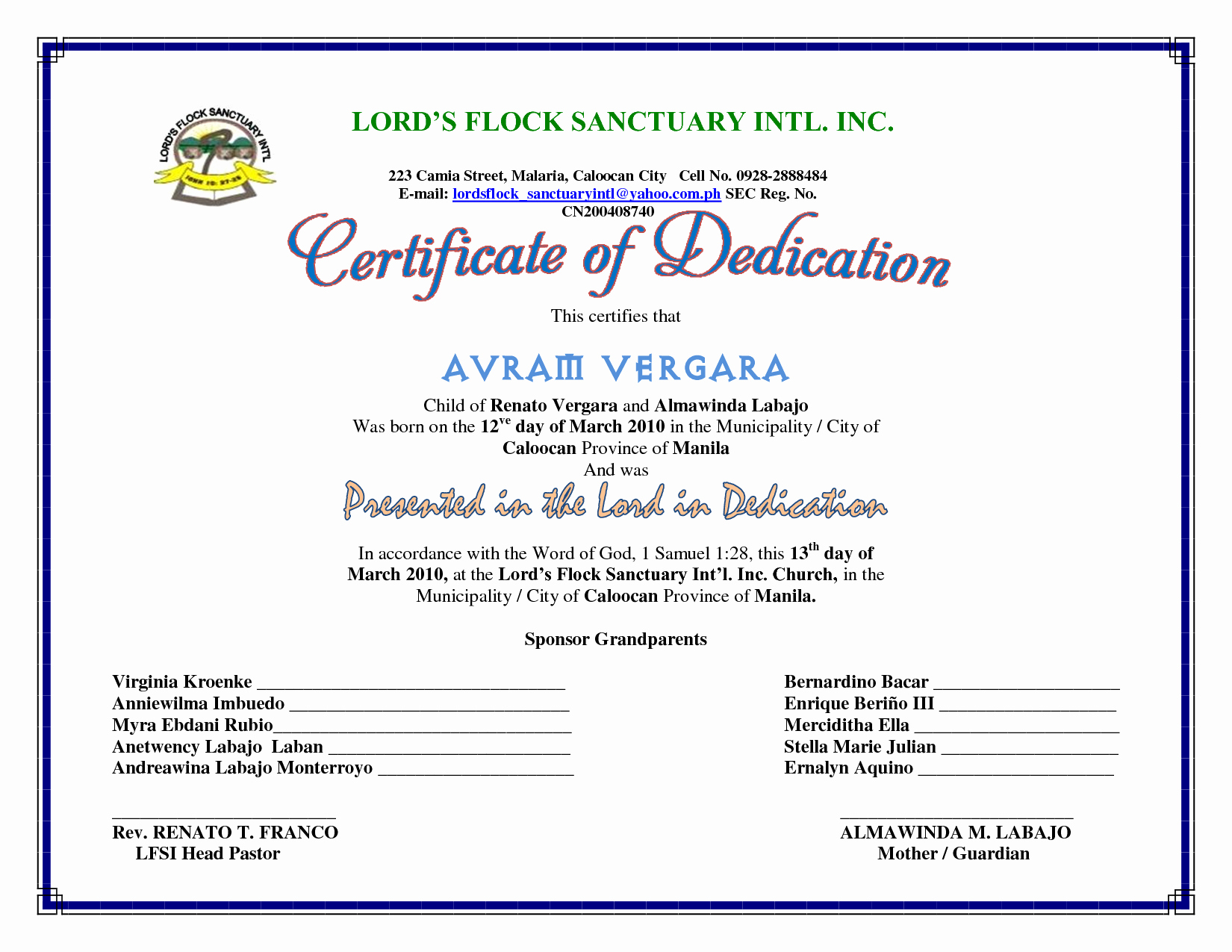 2726 Baby Dedication Certificates C Template Business With Baby Dedication Certificate Template