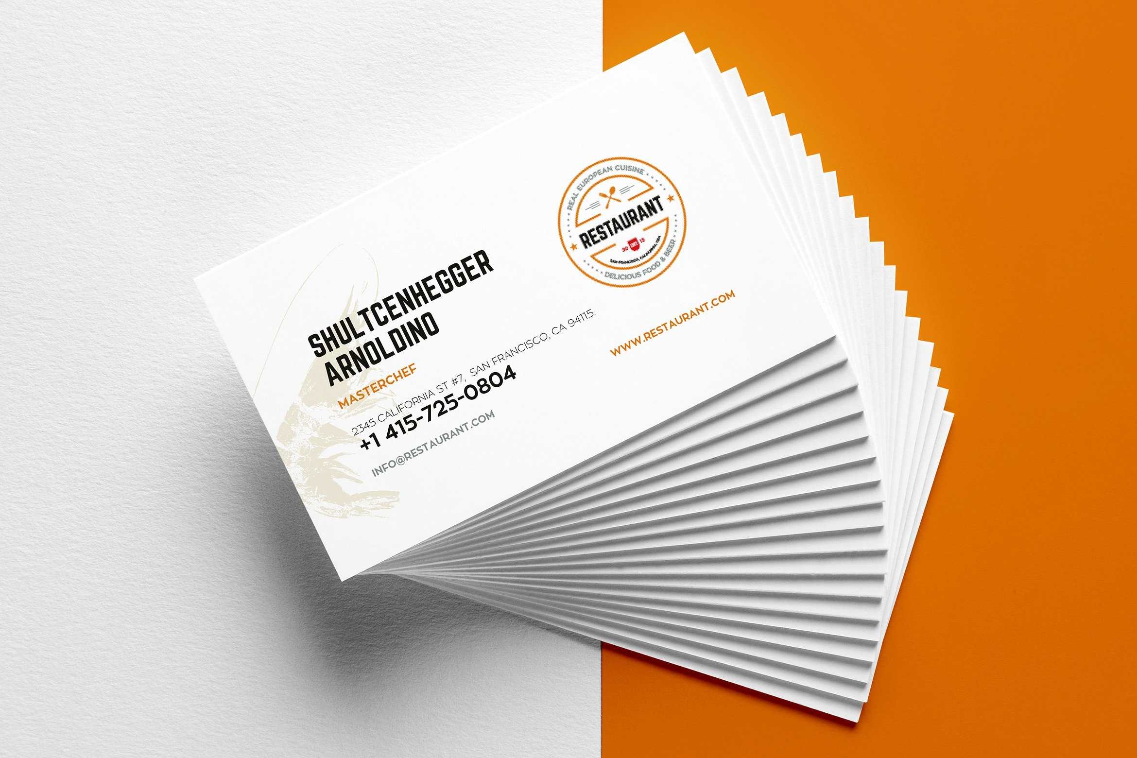 29+ Creative Restaurant Business Card Templates – Ai, Apple Intended For Front And Back Business Card Template Word