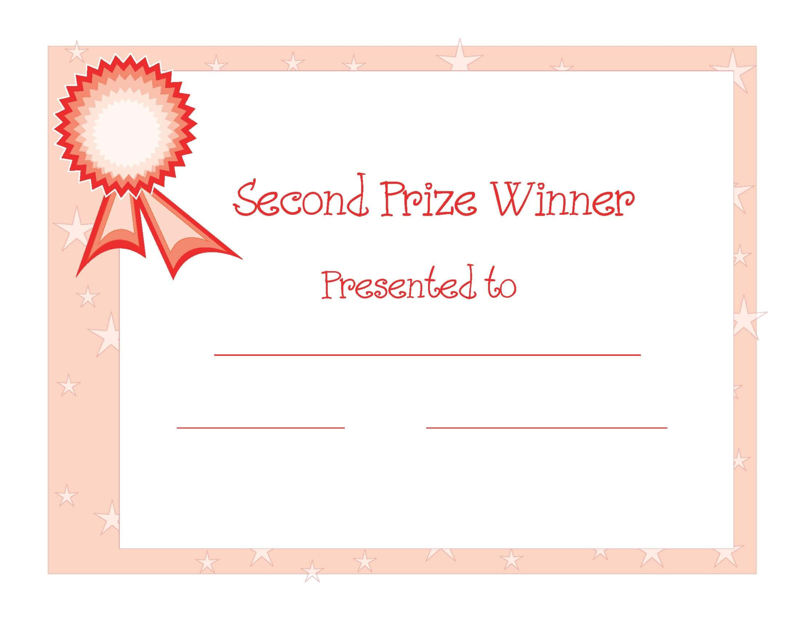 2Nd Prize Winner Certificate Powerpoint Template Designed Intended For First Place Award Certificate Template