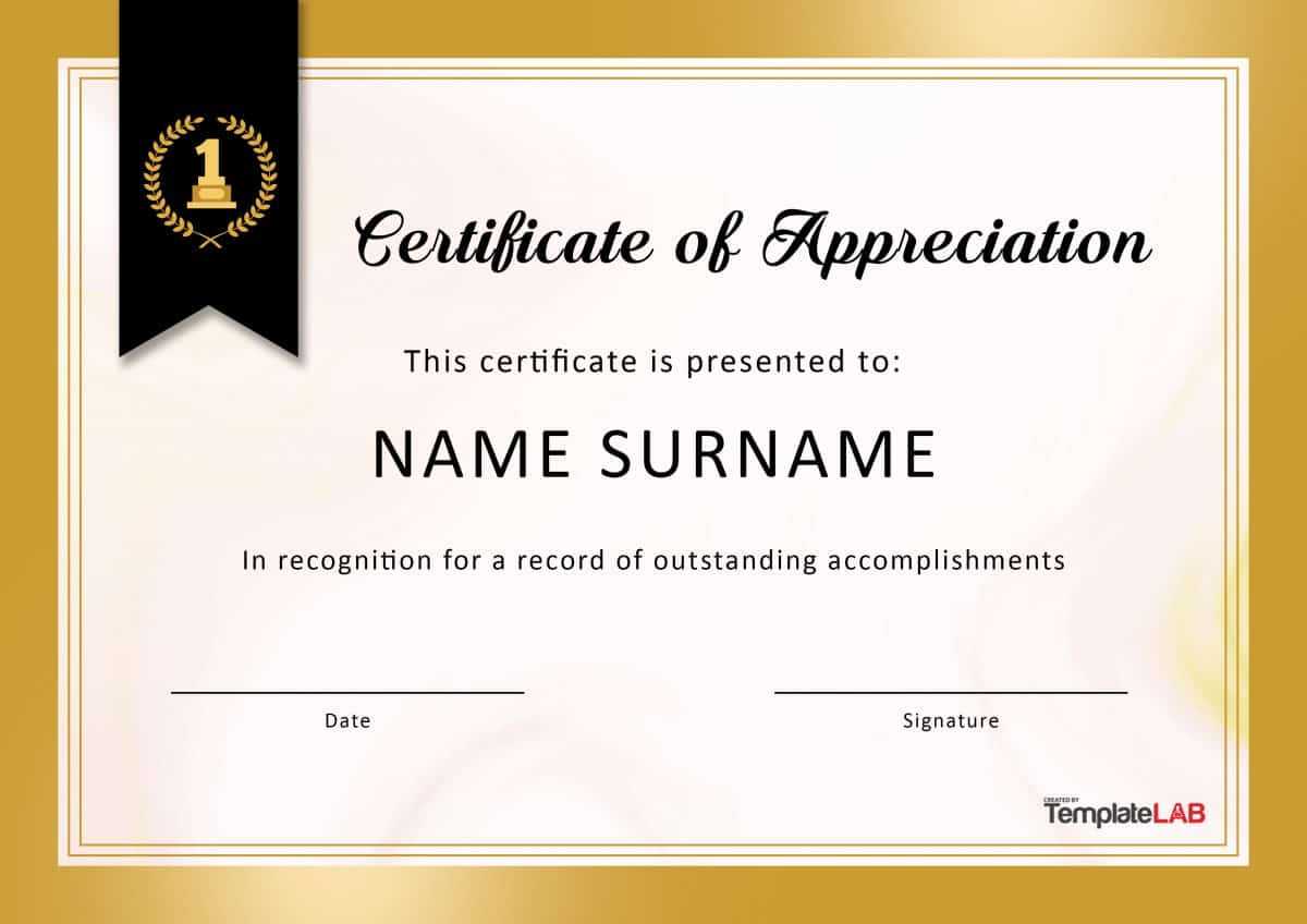 30 Free Certificate Of Appreciation Templates And Letters In Certificate Of Appreciation Template Doc