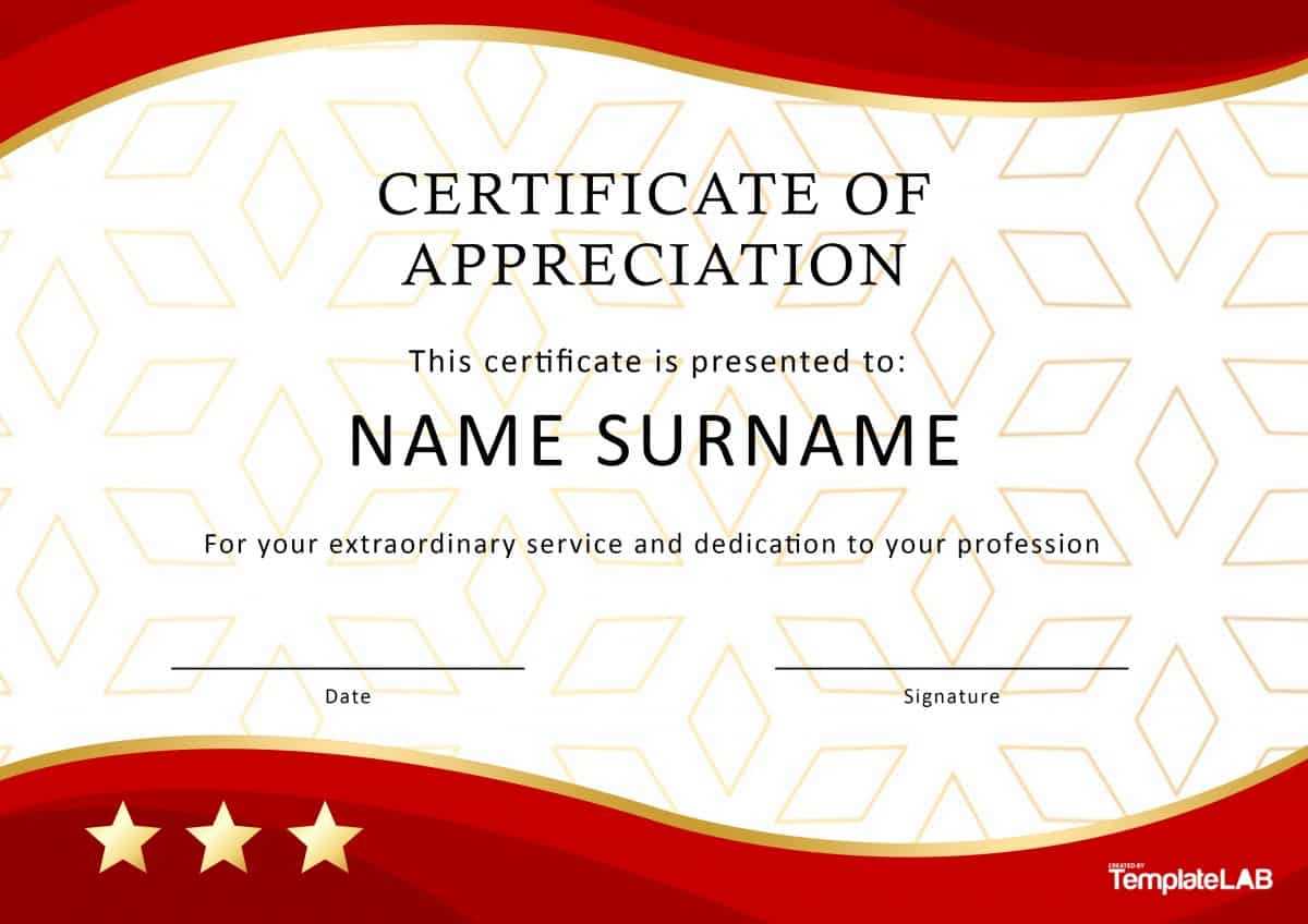 30 Free Certificate Of Appreciation Templates And Letters Throughout Certificate Of Appreciation Template Free Printable