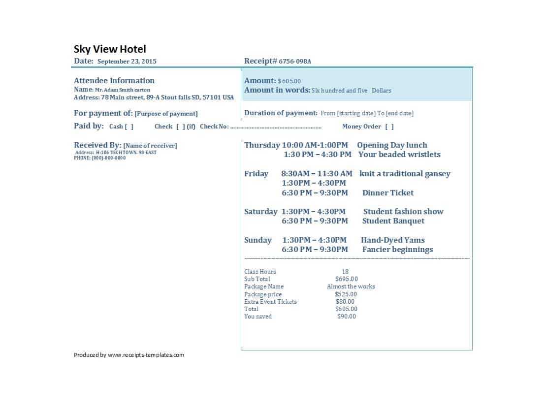 33 [Real & Fake] Hotel Receipt Templates ᐅ Templatelab In Fake Credit Card Receipt Template