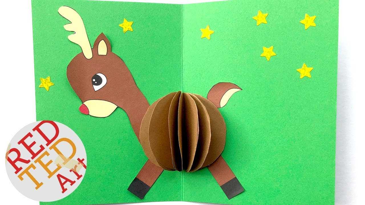 3D Christmas Card Diy - Easy Rudolph Pop Up Card - Templates - Paper Crafts Pertaining To Diy Christmas Card Templates