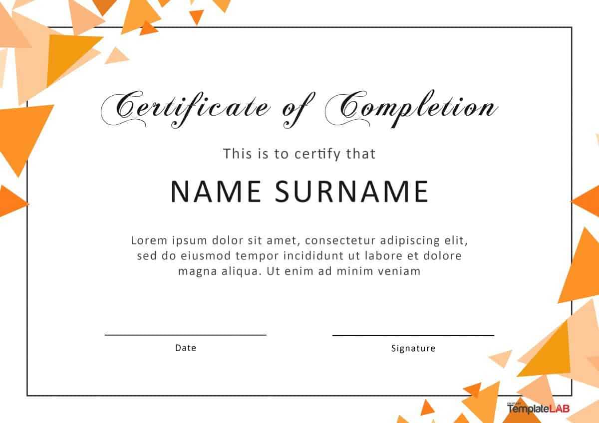 40 Fantastic Certificate Of Completion Templates [Word In Free Certificate Of Completion Template Word