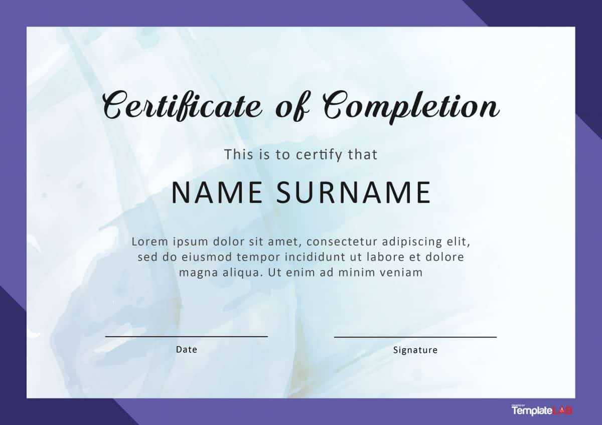 40 Fantastic Certificate Of Completion Templates [Word Inside Free Completion Certificate Templates For Word