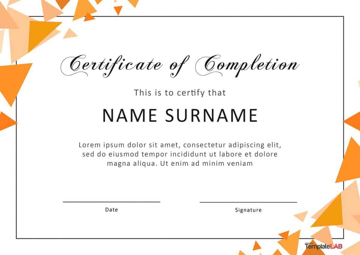 40 Fantastic Certificate Of Completion Templates [Word Intended For Attendance Certificate Template Word