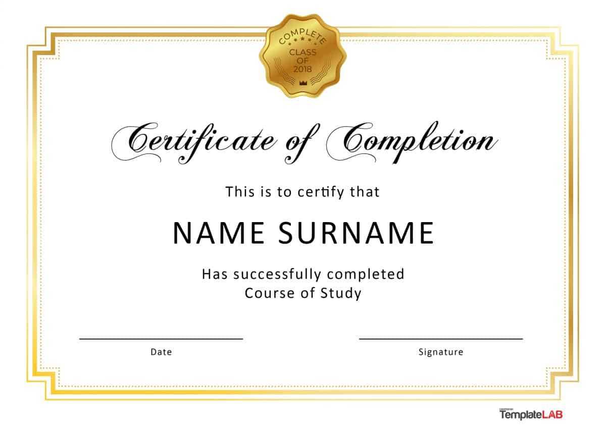 40 Fantastic Certificate Of Completion Templates [Word Throughout Certificate Of Participation Template Word