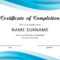 40 Fantastic Certificate Of Completion Templates [Word With Certificate Of Completion Template Free Printable