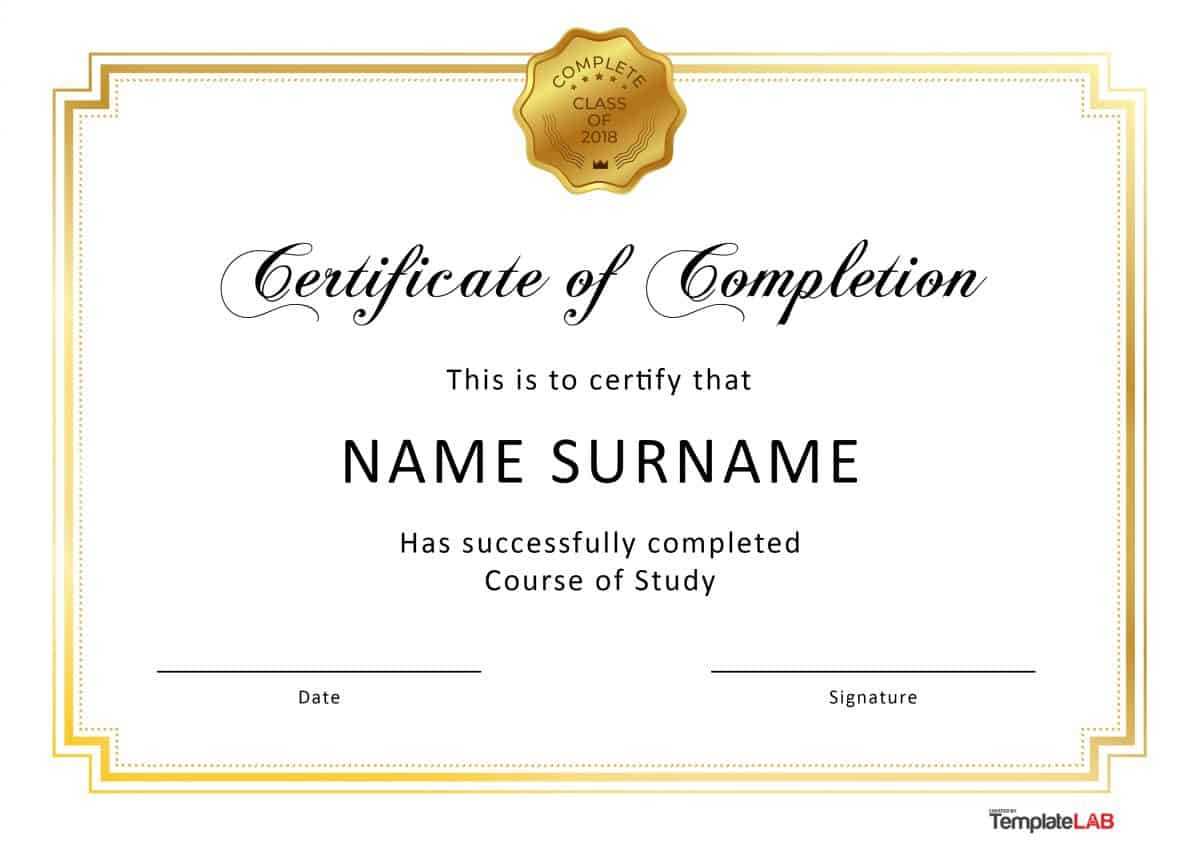 40 Fantastic Certificate Of Completion Templates [Word With Regard To Certificate Of Participation Template Ppt