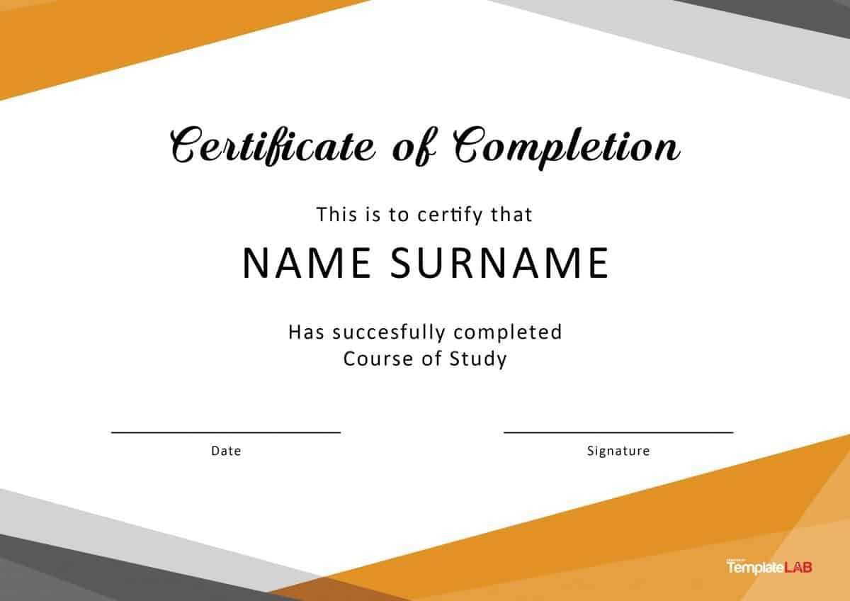 40 Fantastic Certificate Of Completion Templates [Word With Word Template Certificate Of Achievement