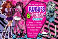 40Th Birthday Ideas: Birthday Invitation Templates Monster High throughout Monster High Birthday Card Template