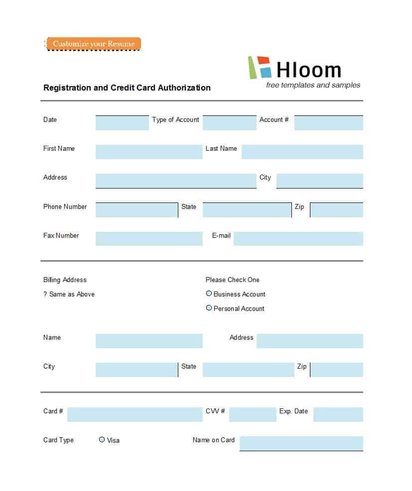 41 Credit Card Authorization Forms Templates {Ready To Use} Inside Credit Card Template For Kids