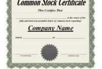 41 Free Stock Certificate Templates (Word, Pdf) - Free regarding Stock Certificate Template Word