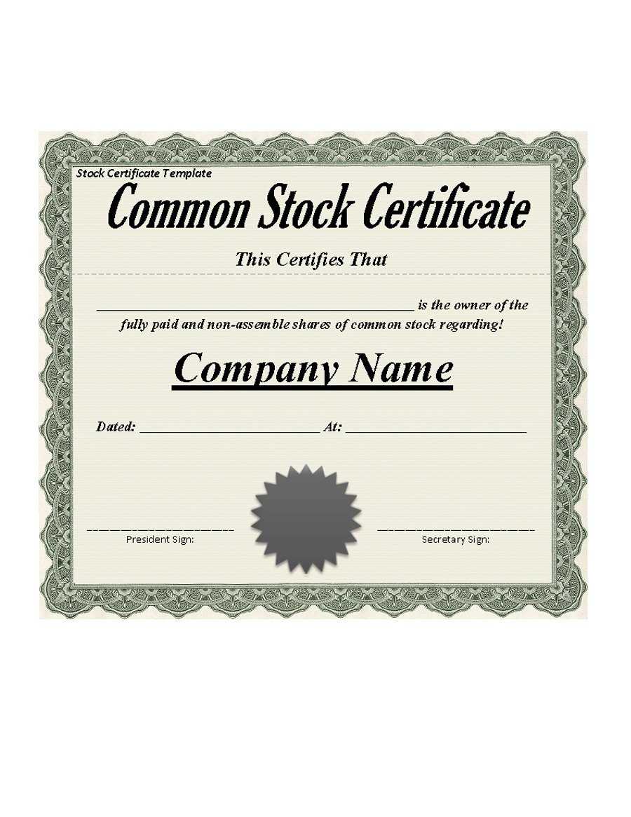 41 Free Stock Certificate Templates (Word, Pdf) – Free Regarding Stock Certificate Template Word