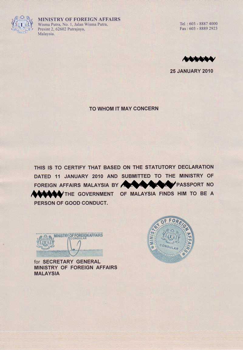 43 Sample Letter Of Intent Malaysia, Of Letter Sample Intent Intended For Good Conduct Certificate Template