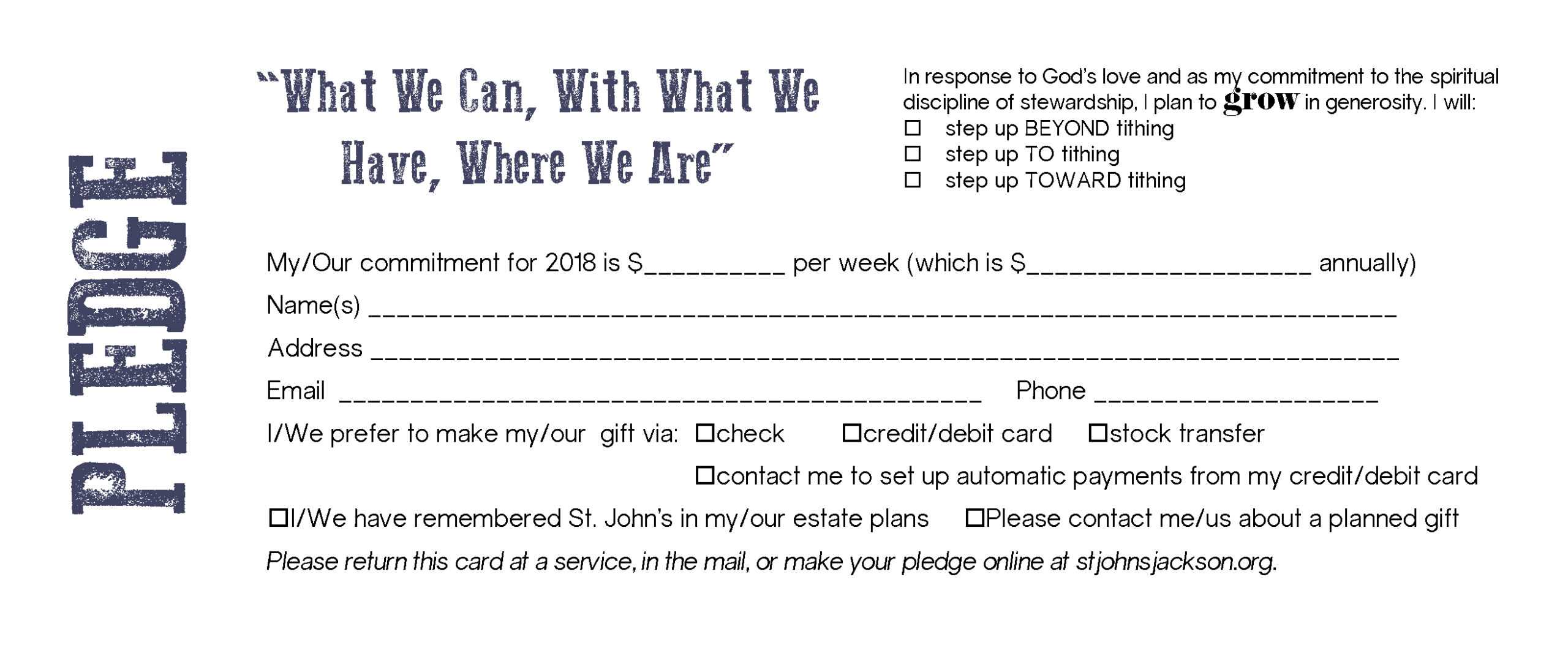 4570Book | Church Pledge Cards Clipart In Pack #4661 Throughout Building Fund Pledge Card Template