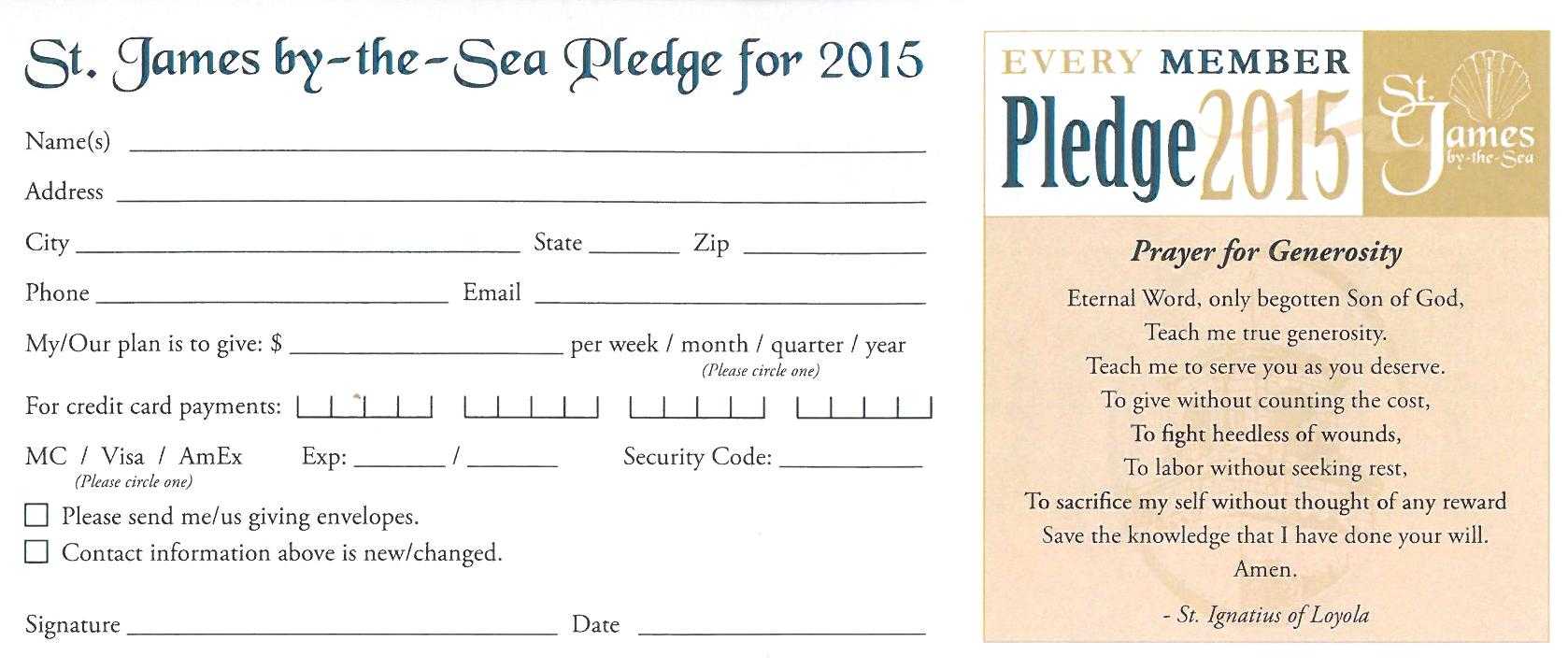4570Book | Church Pledge Cards Clipart In Pack #4661 Within Free Pledge Card Template