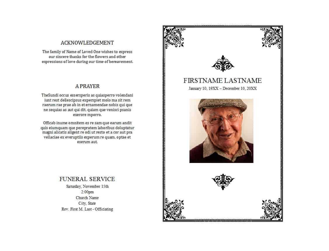 47 Free Funeral Program Templates (In Word Format) ᐅ Throughout Memorial Card Template Word