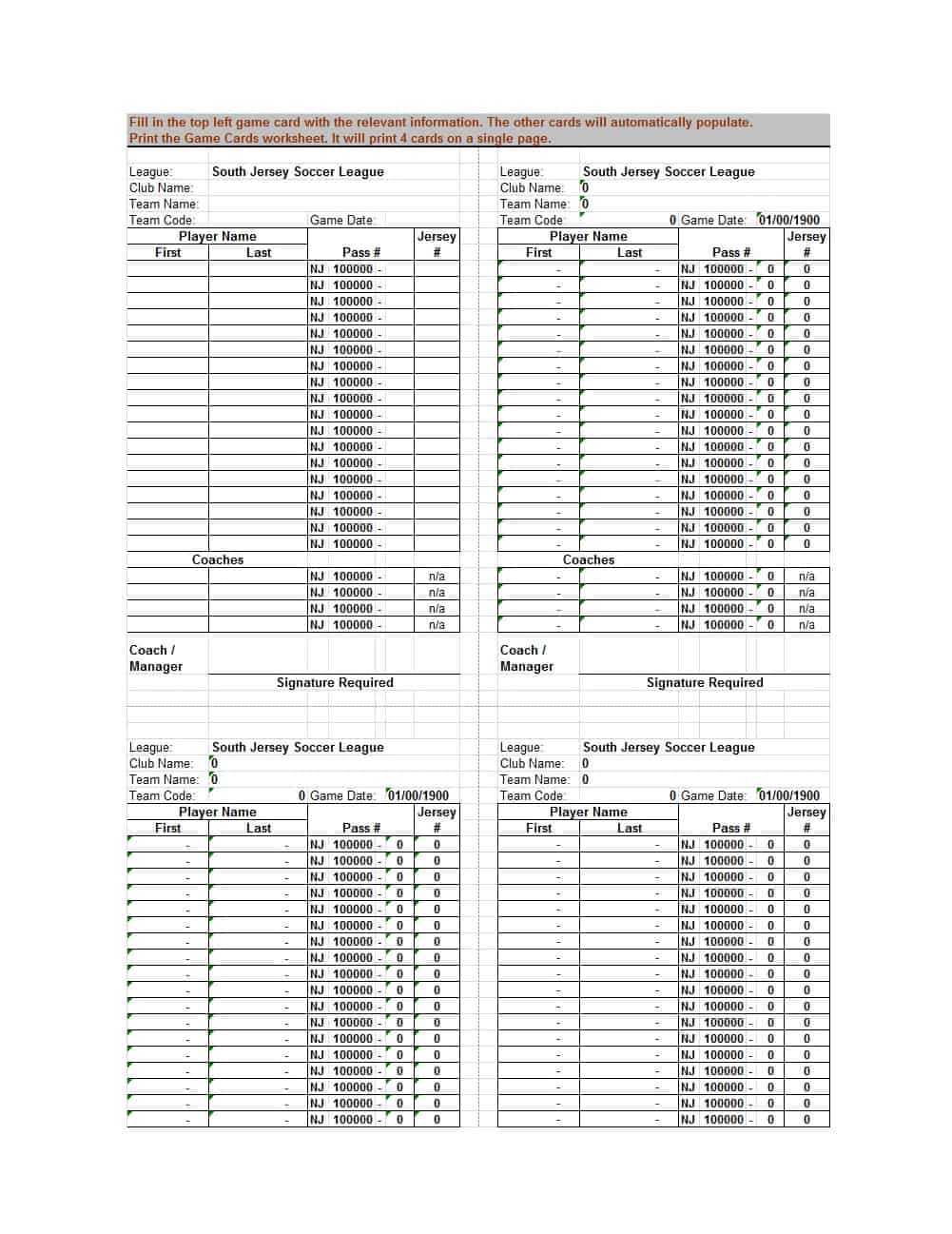 49 Printable Soccer Roster Templates (Soccer Lineup Sheets) ᐅ Inside Soccer Referee Game Card Template