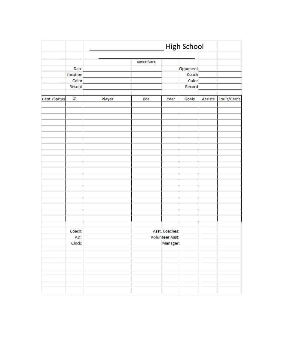 49 Printable Soccer Roster Templates (Soccer Lineup Sheets) ᐅ Pertaining To Soccer Report Card Template