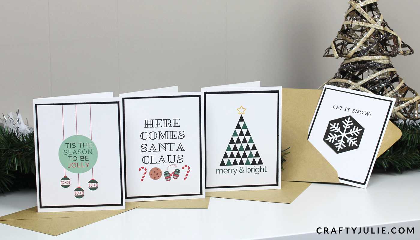 5 Easy Diy Christmas Cards · Crafty Julie Intended For Print Your Own Christmas Cards Templates
