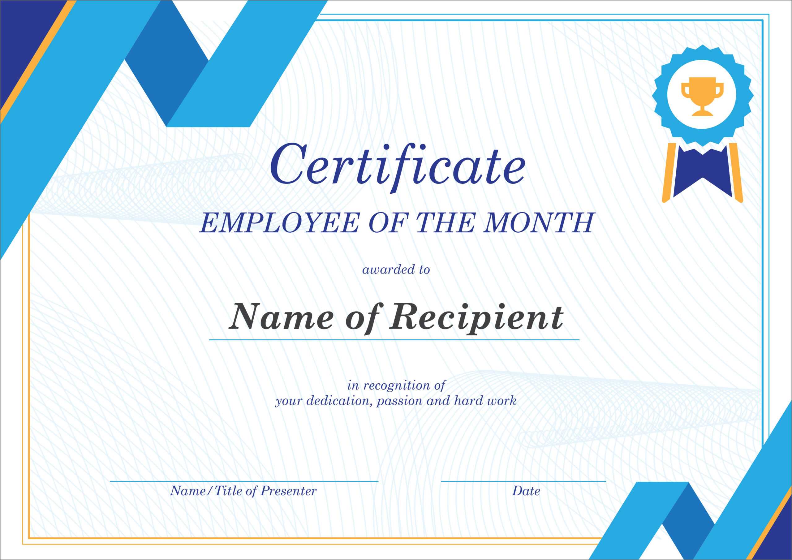 50 Free Creative Blank Certificate Templates In Psd For Employee Of The Year Certificate Template Free