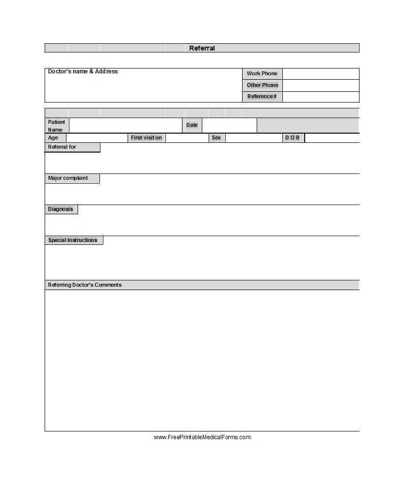 50 Referral Form Templates [Medical & General] ᐅ Templatelab For Referral Card Template Free