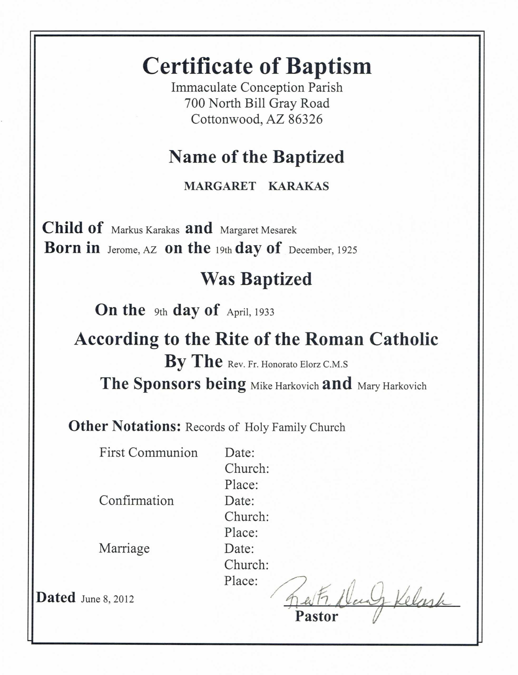 51Dac50 Certificate Of Baptism Template | Wiring Resources For Roman Catholic Baptism Certificate Template