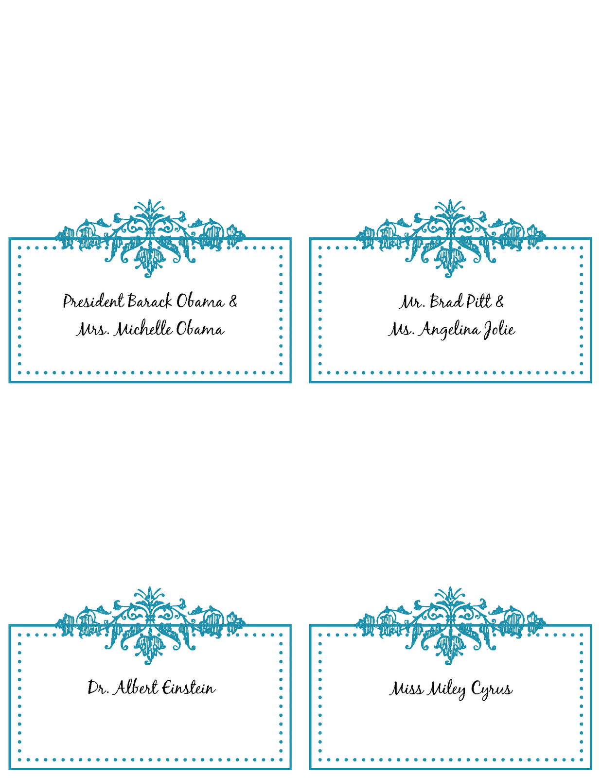 6 Best Images Of Free Printable Wedding Place Cards – Free In Free Place Card Templates Download