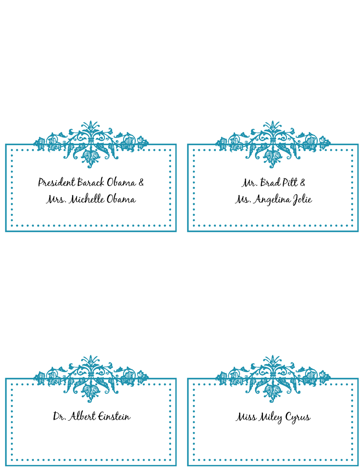 6 Best Images Of Free Printable Wedding Place Cards – Free With Wedding Place Card Template Free Word