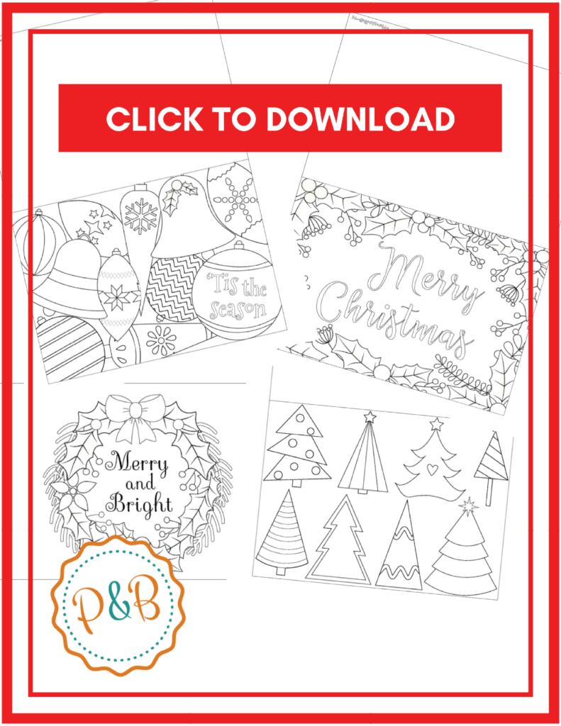 6 Unique Christmas Cards To Color Free Printable Download Regarding Printable Holiday Card Templates