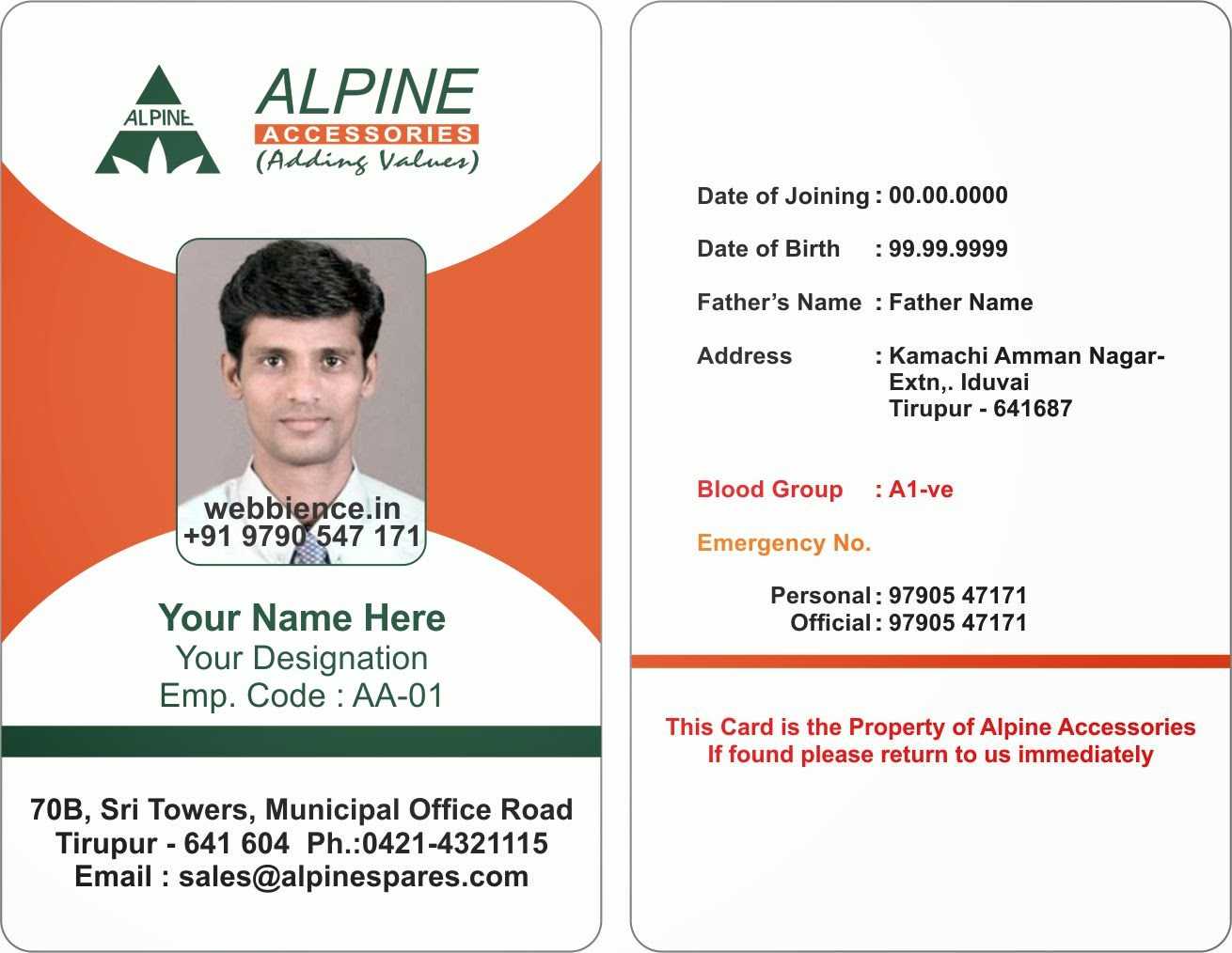 6517082 Sample Employee Id Card Template Employee Template Pertaining To Sample Of Id Card Template