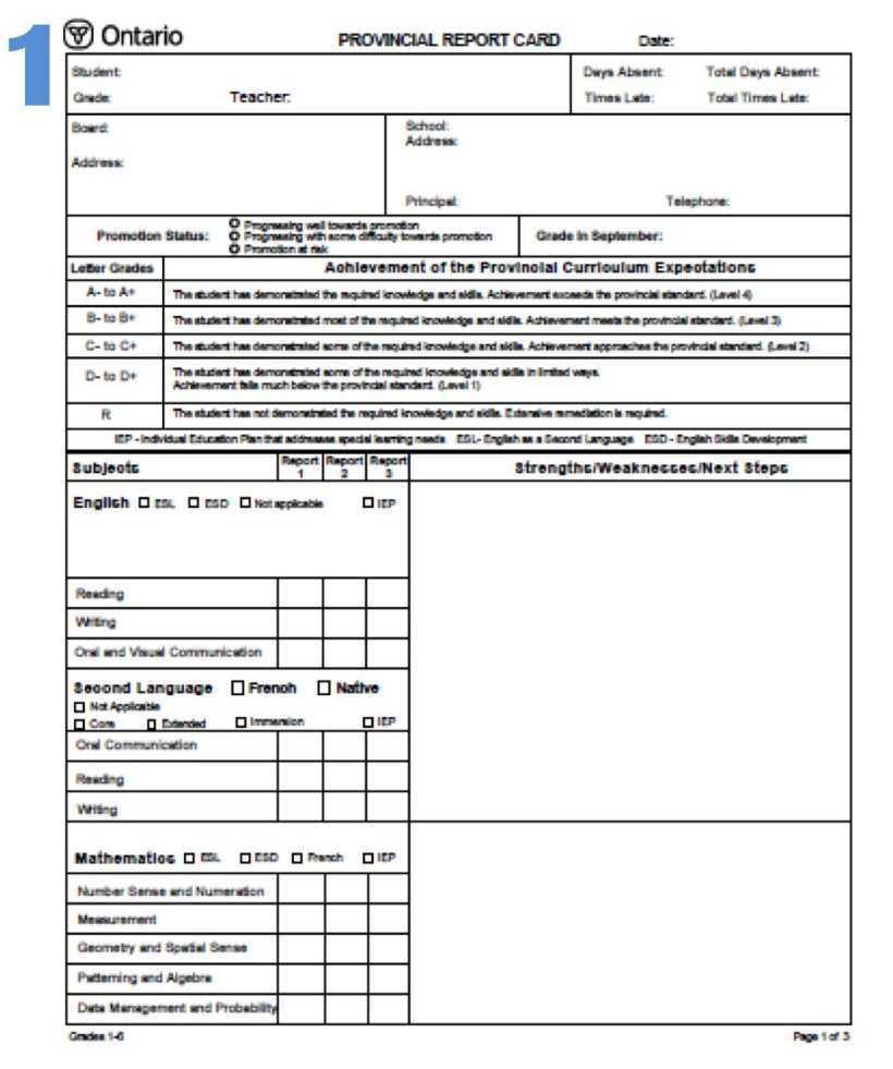 70 Blank Tdsb High School Report Card Template In Photoshop Pertaining To Blank Report Card Template